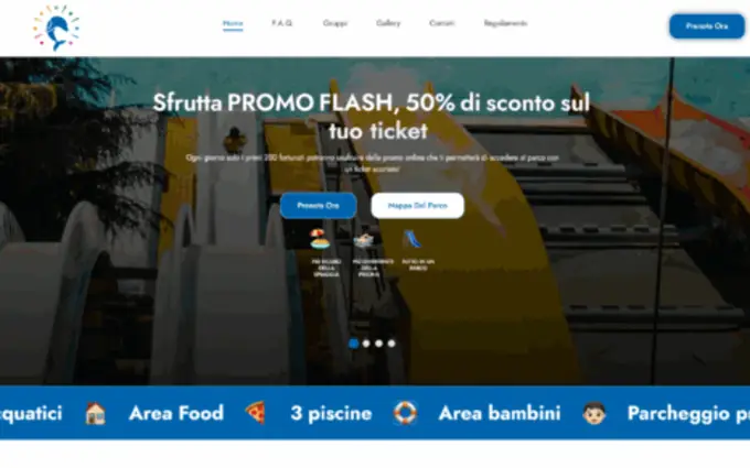 Homepage del sito del parco acquatico Acquaflash